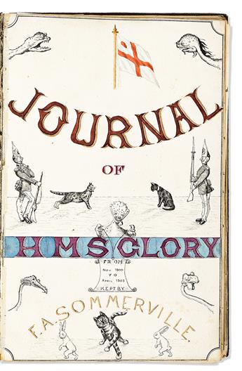 (ILLUSTRATED SHIP'S LOG -- HONG KONG and SINGAPORE.) F.A. Somerville. Journal of H.M.S. Glory from Nov. 1900 to April 1902.